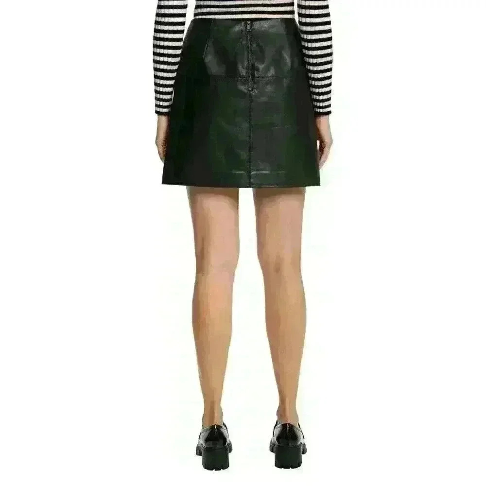 NEW Ted Baker Women's 0 Verium PU Leather Suede Mini Skirt • Reg Price $225 - Picture 3 of 4